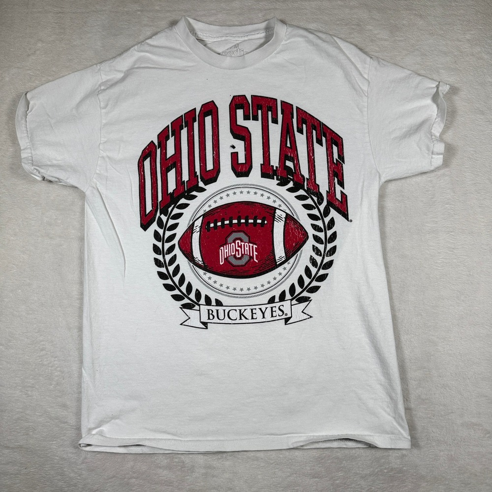 Goodie Two Sleeves Ohio State Buckeyes Football T‎ Shirt Size S M White